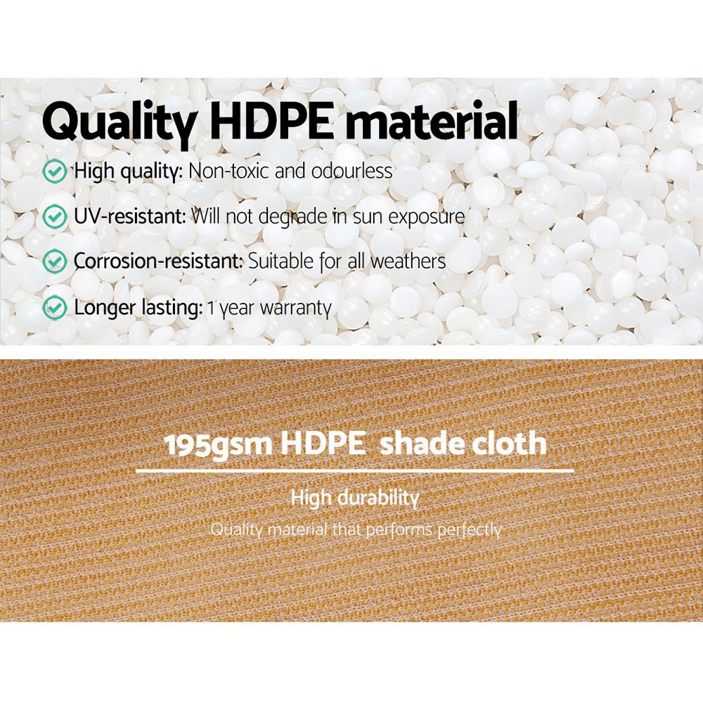 Umbrellas & Sunshades: Instahut 90% Shade Cloth 3.66x20m Shadecloth Sail Heavy Duty Beige