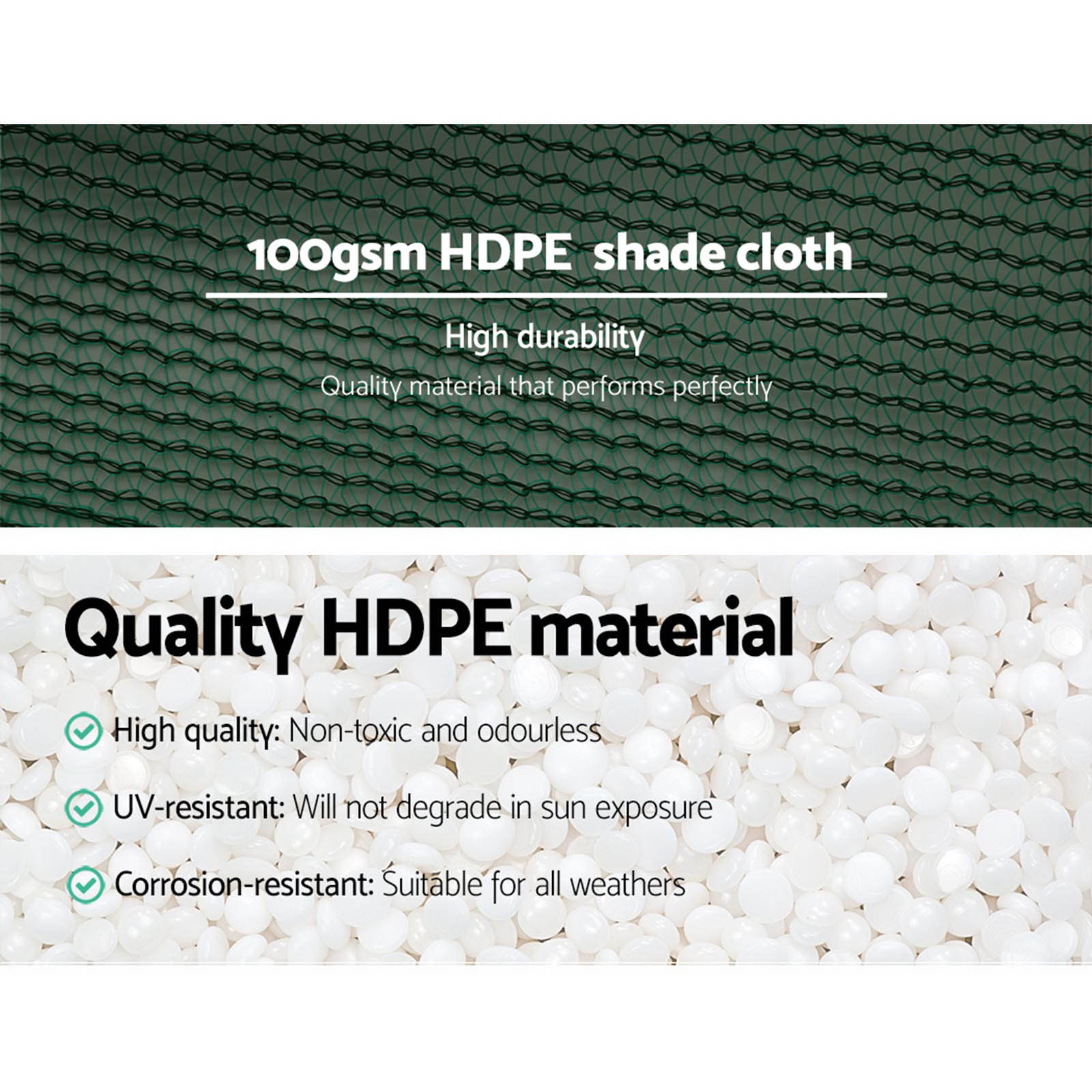 Umbrellas & Sunshades: Instahut 50% Shade Cloth 3.66x30m Shadecloth Wide Heavy Duty Green