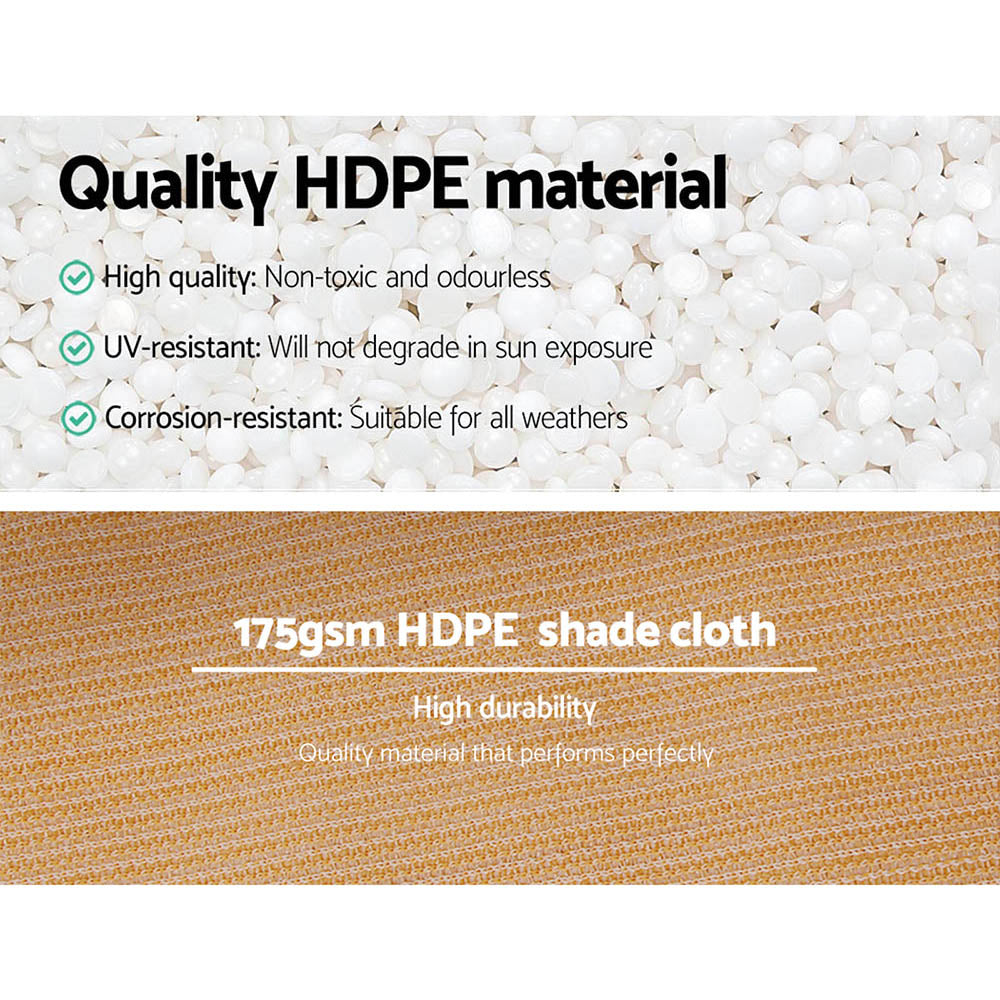Umbrellas & Sunshades: Instahut 70% Shade Cloth 3.66x30m Shadecloth Sail Heavy Duty Beige