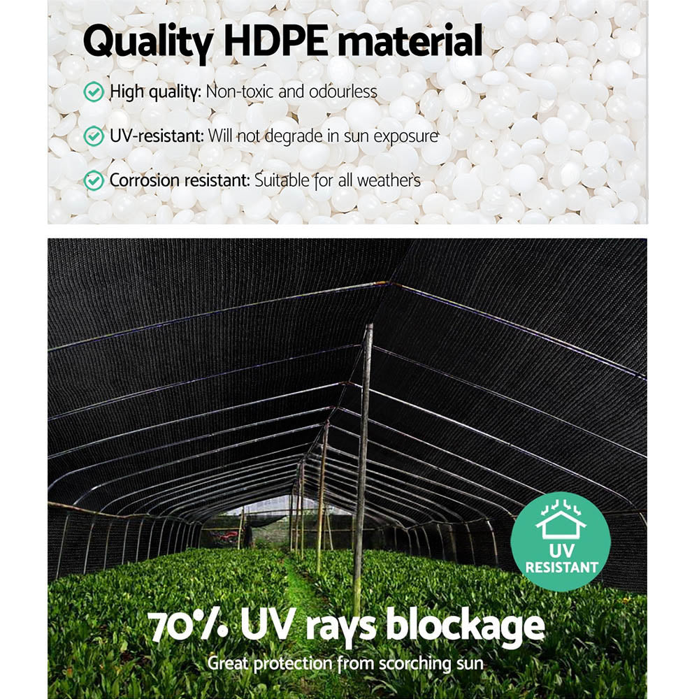 Umbrellas & Sunshades: Instahut 70% Shade Cloth 3.66x30m Shade Cloth Sail Heavy Duty Shadecloth Garden Mesh Roll BK