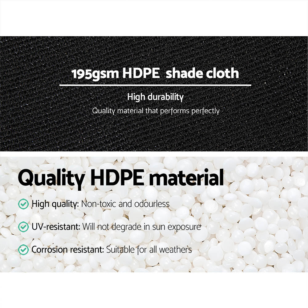 Umbrellas & Sunshades: Instahut 90% Shade Cloth 3.66x30m Shadecloth Sail Heavy Duty Black