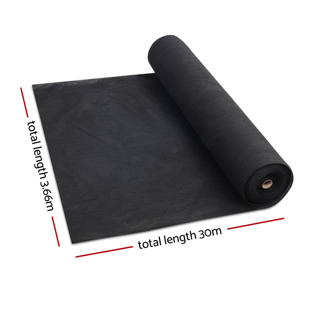 Umbrellas & Sunshades: Instahut 30% Shade Cloth 3.66x30m Shadecloth Wide Heavy Duty Black