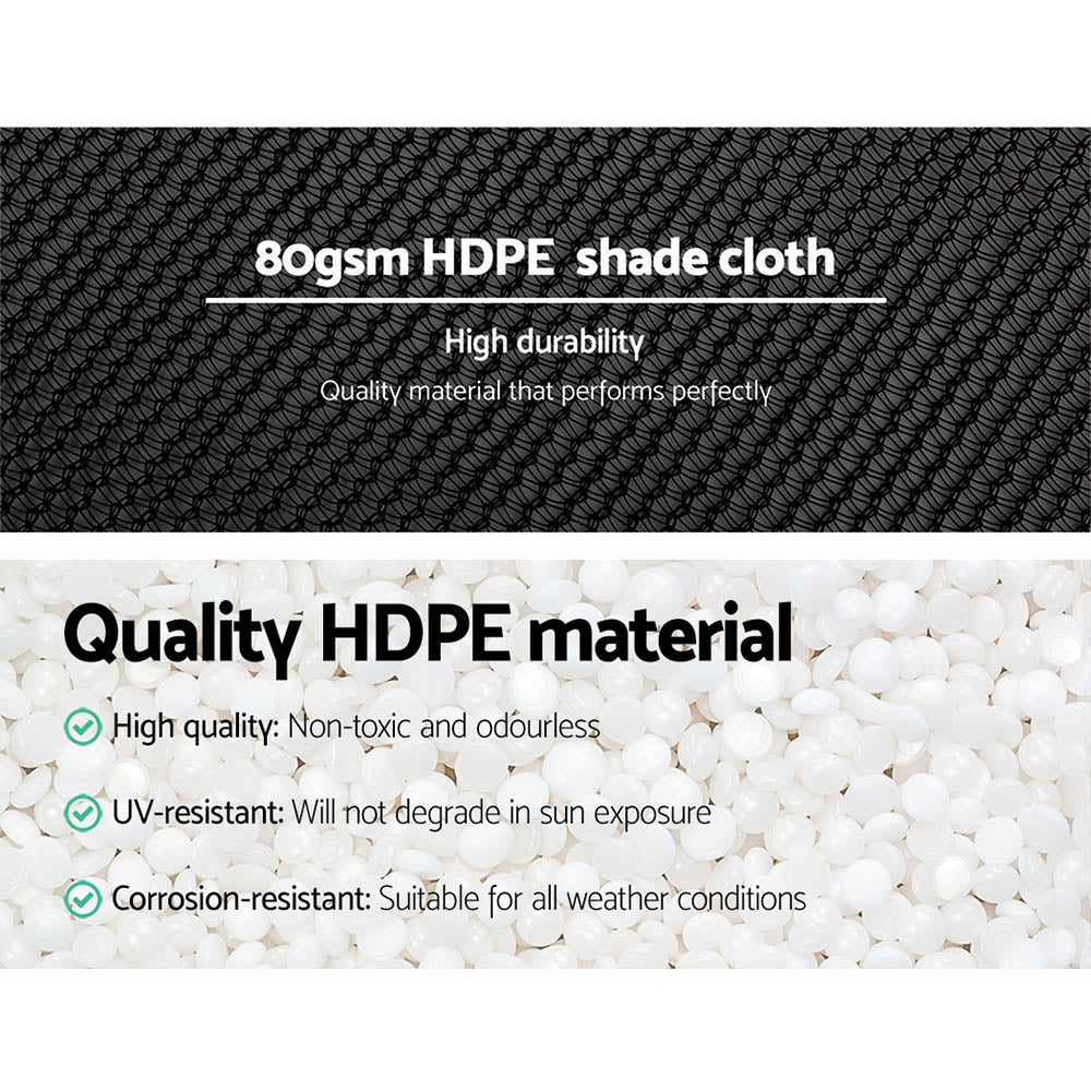 Umbrellas & Sunshades: Instahut 30% Shade Cloth 3.66x30m Shadecloth Wide Heavy Duty Black