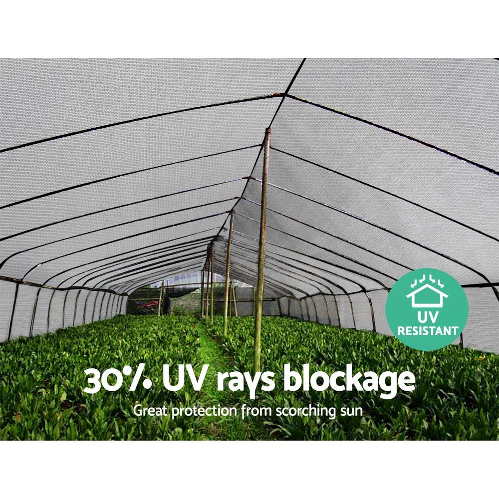 Umbrellas & Sunshades: Instahut 30% Shade Cloth 3.66x30m Shadecloth Wide Heavy Duty White
