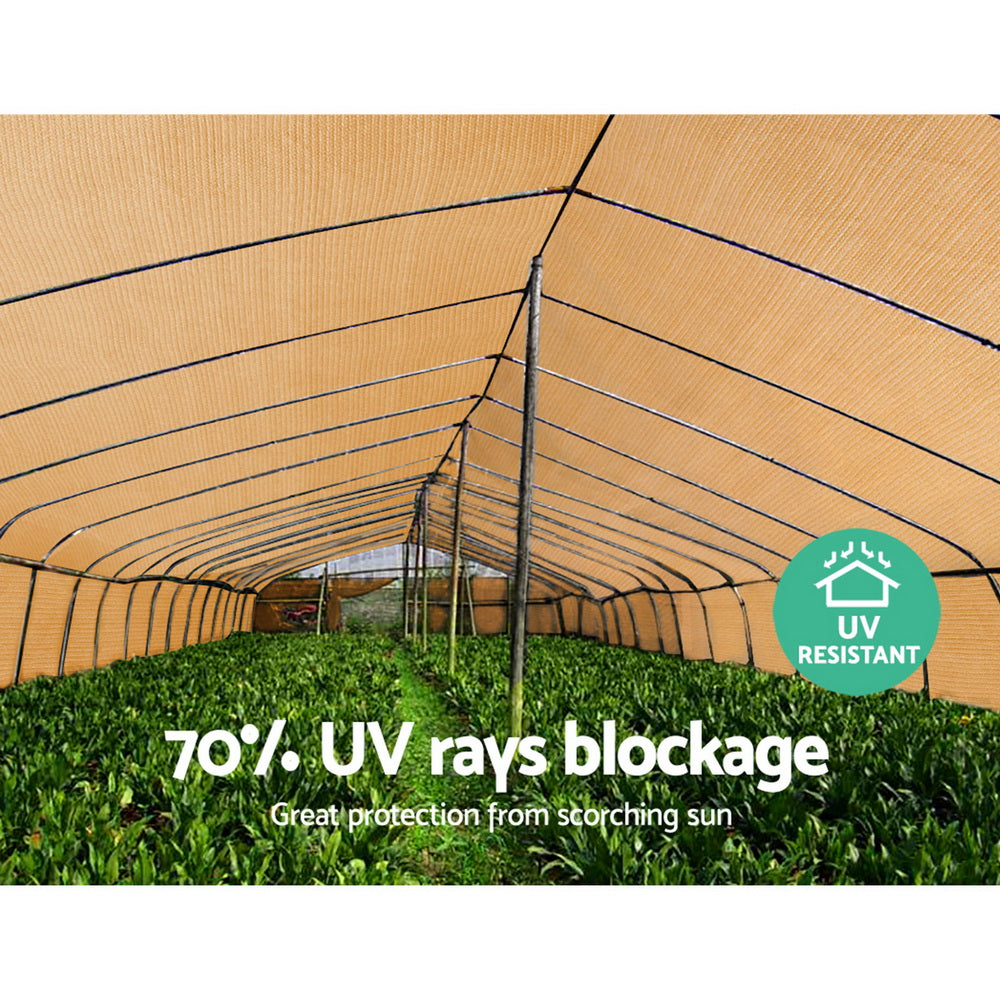 Umbrellas & Sunshades: Instahut 70% Shade Cloth 1.83x20m Shadecloth Sail Heavy Duty Beige