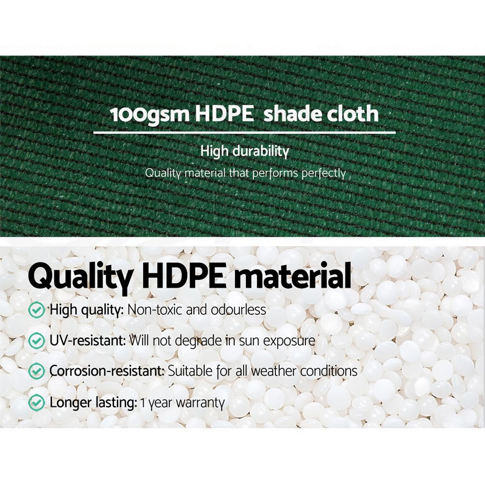 Umbrellas & Sunshades: Instahut 50% Shade Cloth 3.66x10m Shadecloth Wide Heavy Duty Green