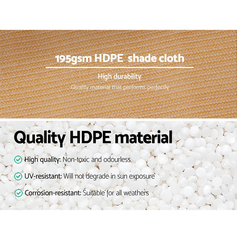 Umbrellas & Sunshades: Instahut 90% Shade Cloth 3.66x30m Shadecloth Sail Heavy Duty Beige