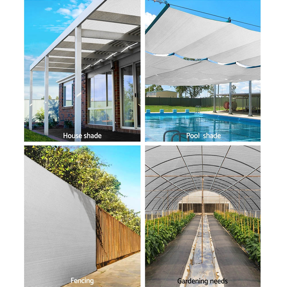 Umbrellas & Sunshades: Instahut 90% Shade Cloth 3.66x30m Shadecloth Wide Heavy Duty White
