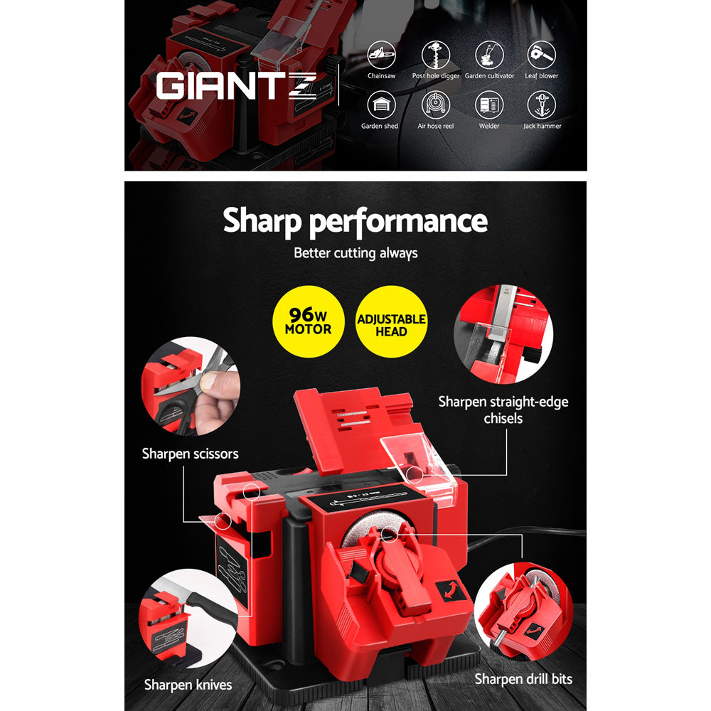 Chainsaws: Giantz Tool Sharpener Electric Drill Bit Knife Scissor Chisel Planer Grinder