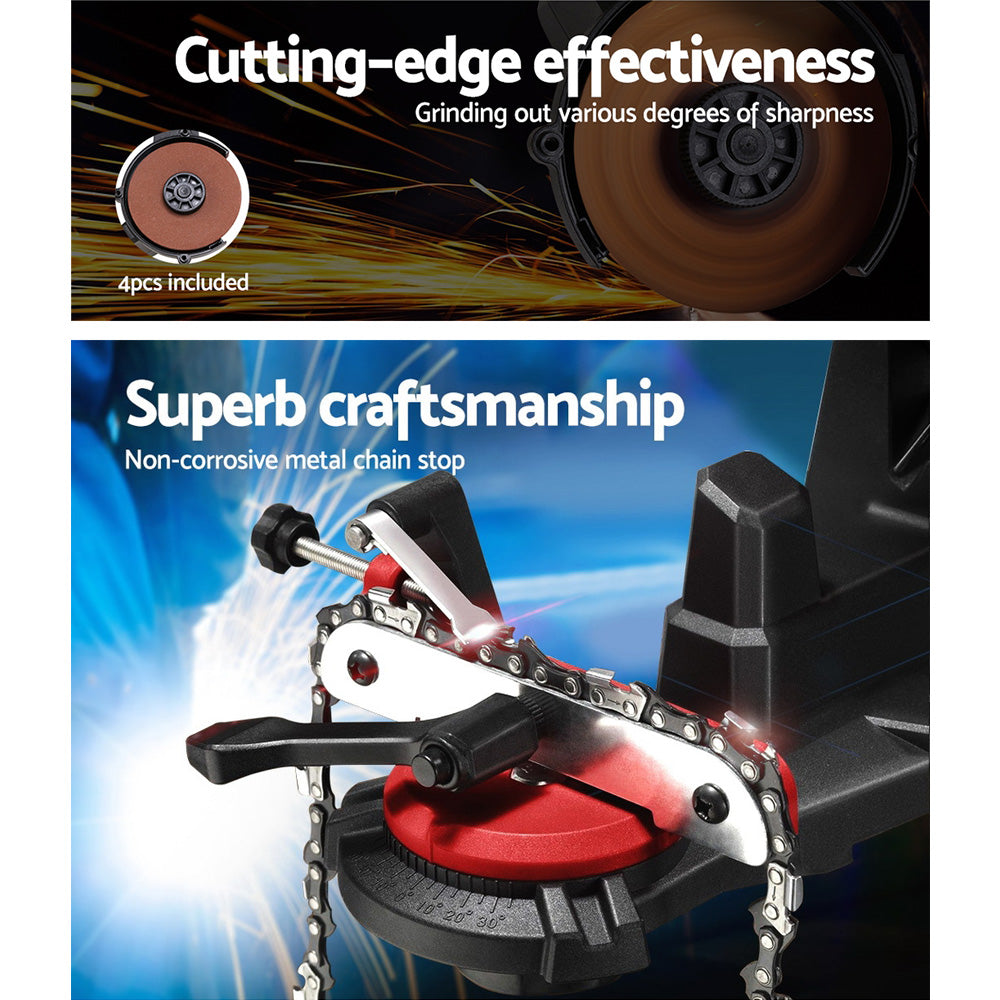 Chainsaws: Giantz Chainsaw Sharpener Electric Chain Blade Sharpening Tool Grinder