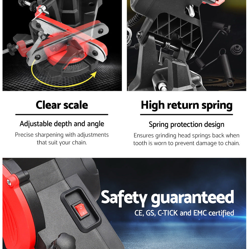 Chainsaws: Giantz Chainsaw Sharpener Electric Chain Blade Sharpening Tool Grinder