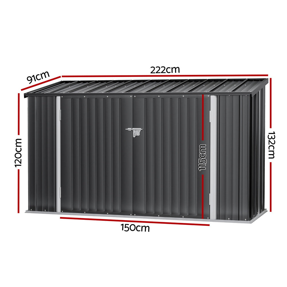 Sheds: Giantz Garden Shed 2.22x0.91M Bike Sheds Outdoor Storage Tool Workshop House Shelter Double Door