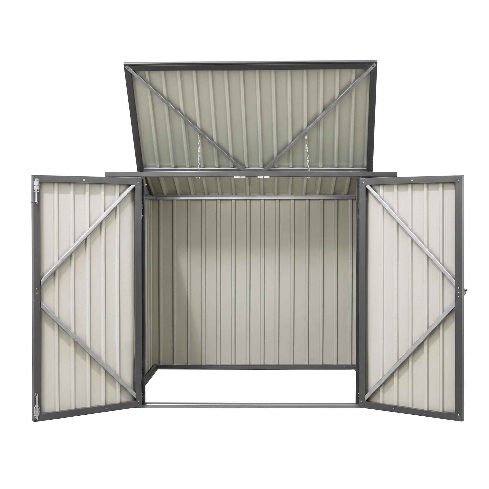 Giantz Garden Shed Wheelie Bin Storage Enclosure Outdoor Lockable Steel Cabinet