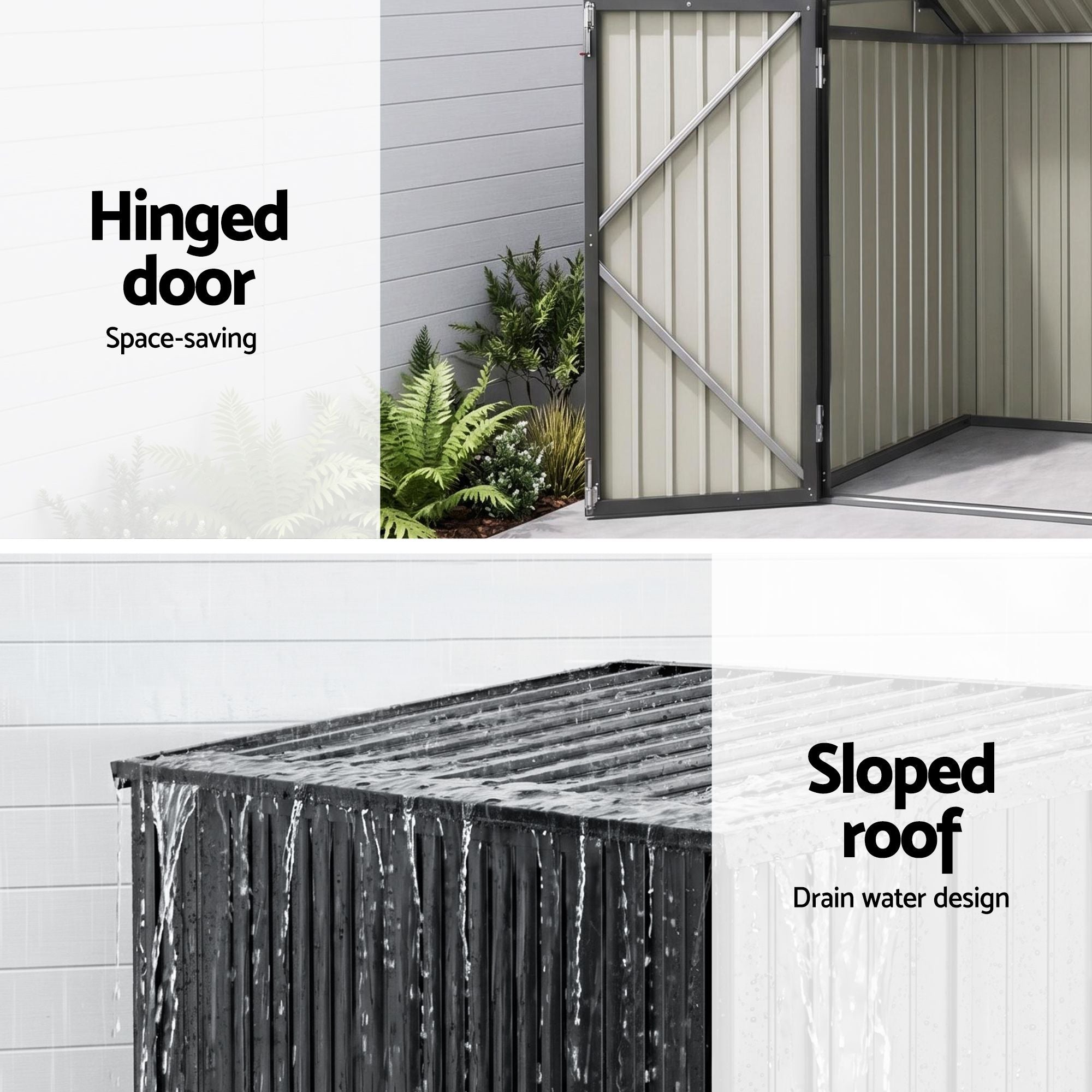 Giantz Garden Shed Wheelie Bin Storage Enclosure Outdoor Lockable Steel Cabinet