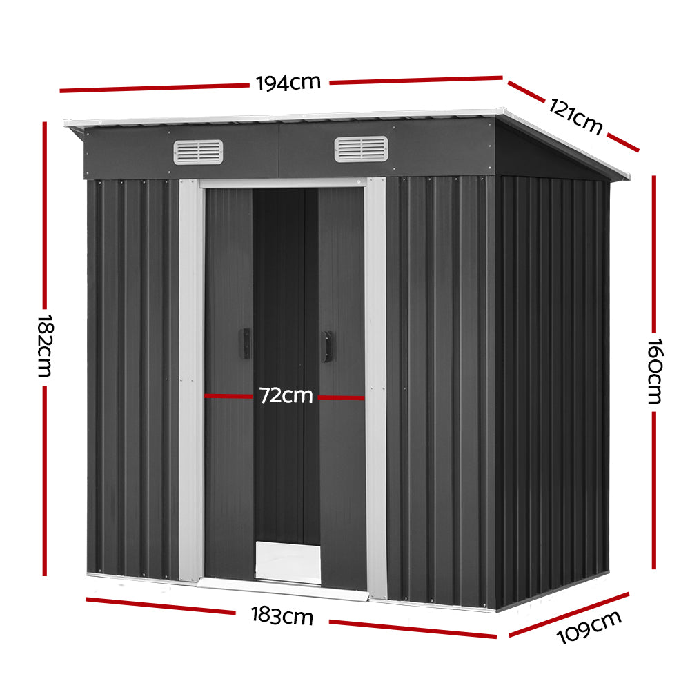 Sheds: Giantz Garden Shed 1.94x1.21M Sheds Outdoor Storage Workshop House Tool Shelter Sliding Door