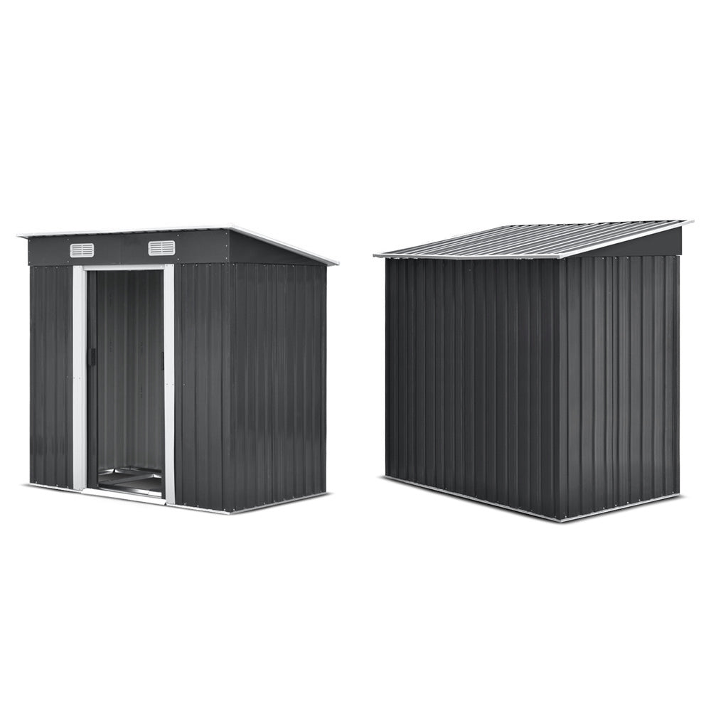 Sheds: Giantz Garden Shed 1.94x1.21M w/Metal Base Sheds Outdoor Storage Tool Steel House Sliding Door