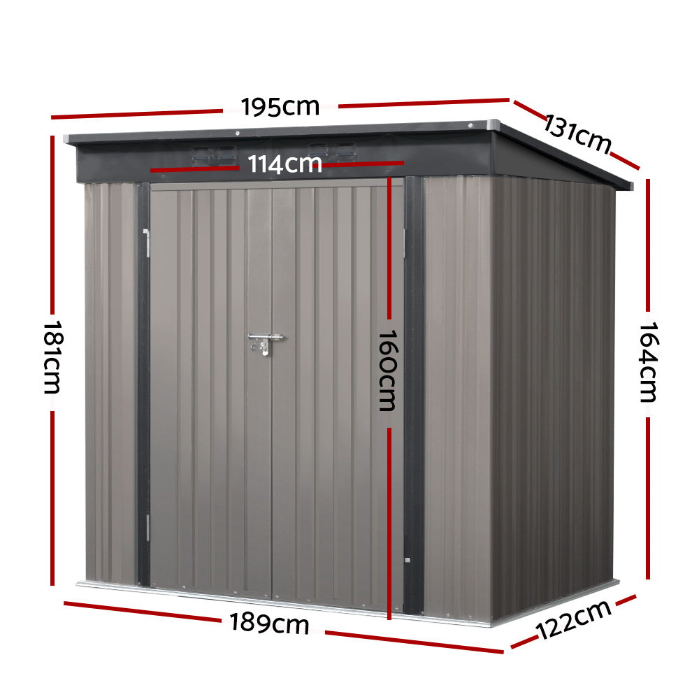 Sheds: Giantz Garden Shed 1.95x1.31M Sheds Outdoor Storage Steel Workshop House Tool Double Door