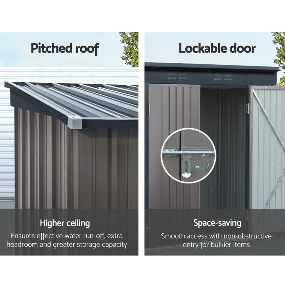 Sheds: Giantz Garden Shed 1.95x1.31M Sheds Outdoor Storage Steel Workshop House Tool Double Door