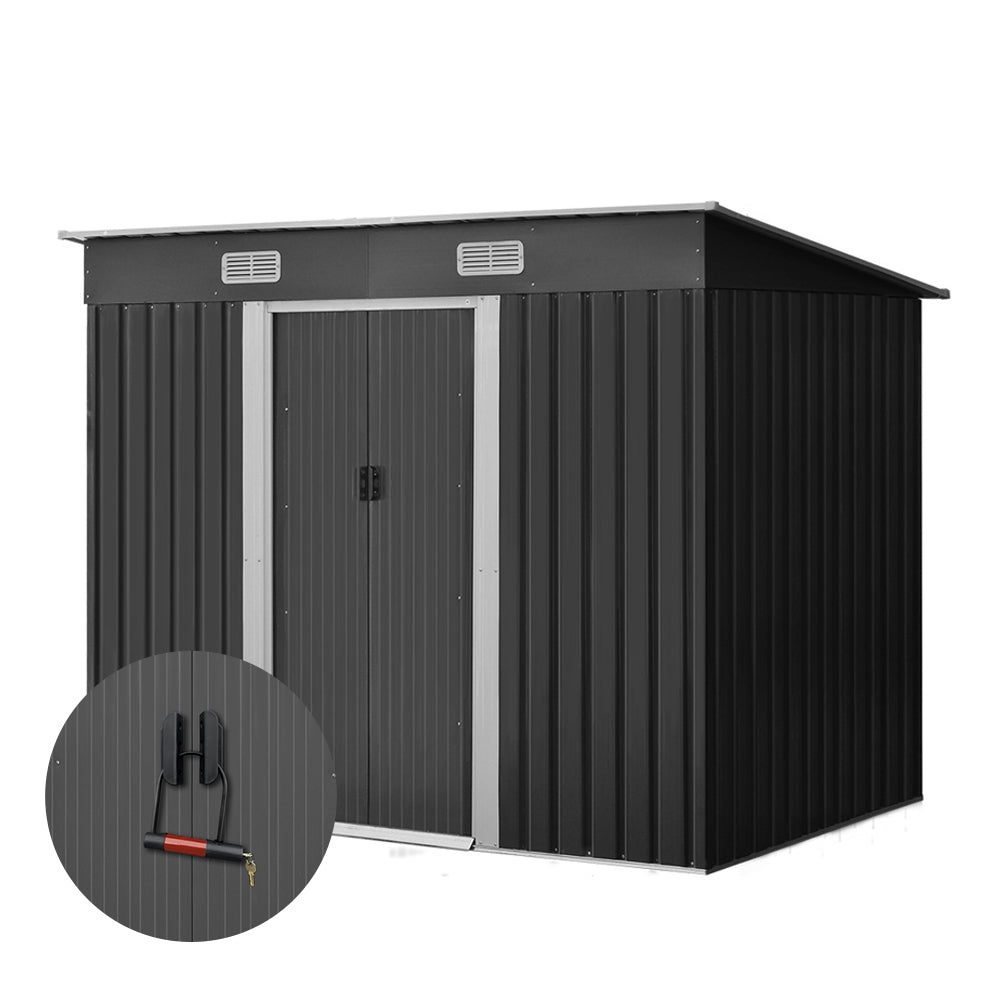 Sheds: Giantz Garden Shed 2.38x1.31M Sheds Outdoor Storage Tool Metal Workshop Shelter Sliding Door