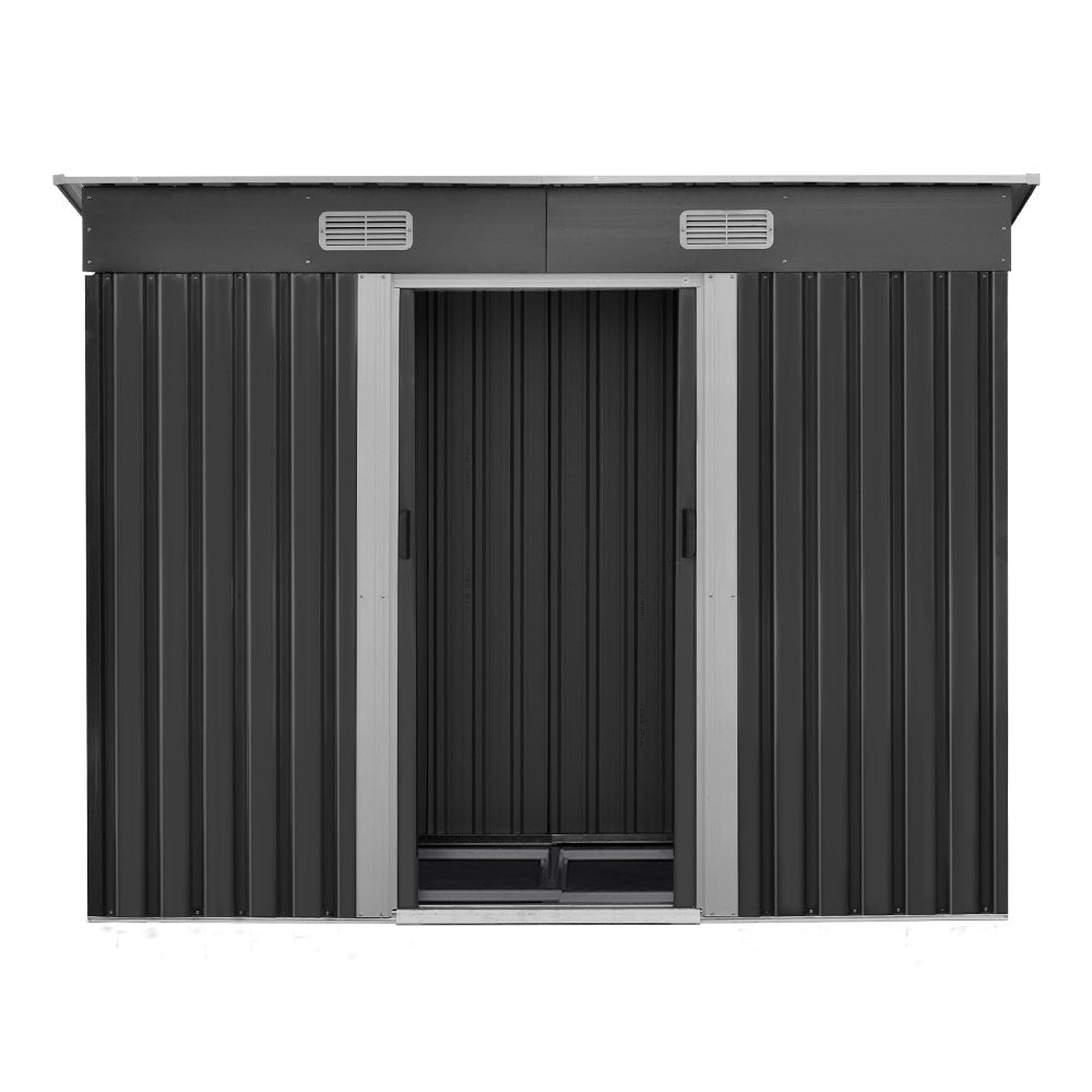 Sheds: Giantz Garden Shed 2.38x1.31M w/Metal Base Sheds Outdoor Storage Tool Workshop Sliding Door