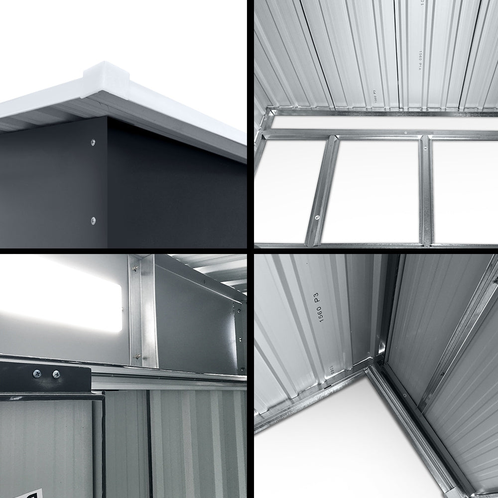 Sheds: Giantz Garden Shed 2.38x1.31M w/Metal Base Sheds Outdoor Storage Tool Workshop Sliding Door
