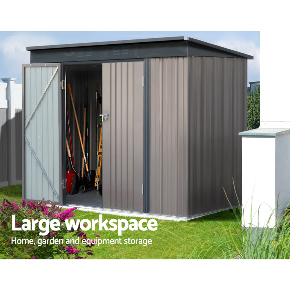 Sheds: Giantz Garden Shed 2.31x1.31M Sheds Outdoor Storage Tool Metal Workshop Shelter Double Door