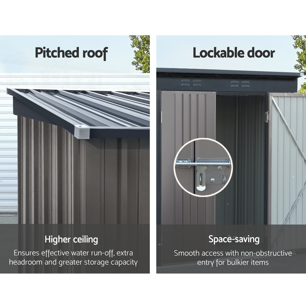 Sheds: Giantz Garden Shed 2.31x1.31M Sheds Outdoor Storage Tool Metal Workshop Shelter Double Door