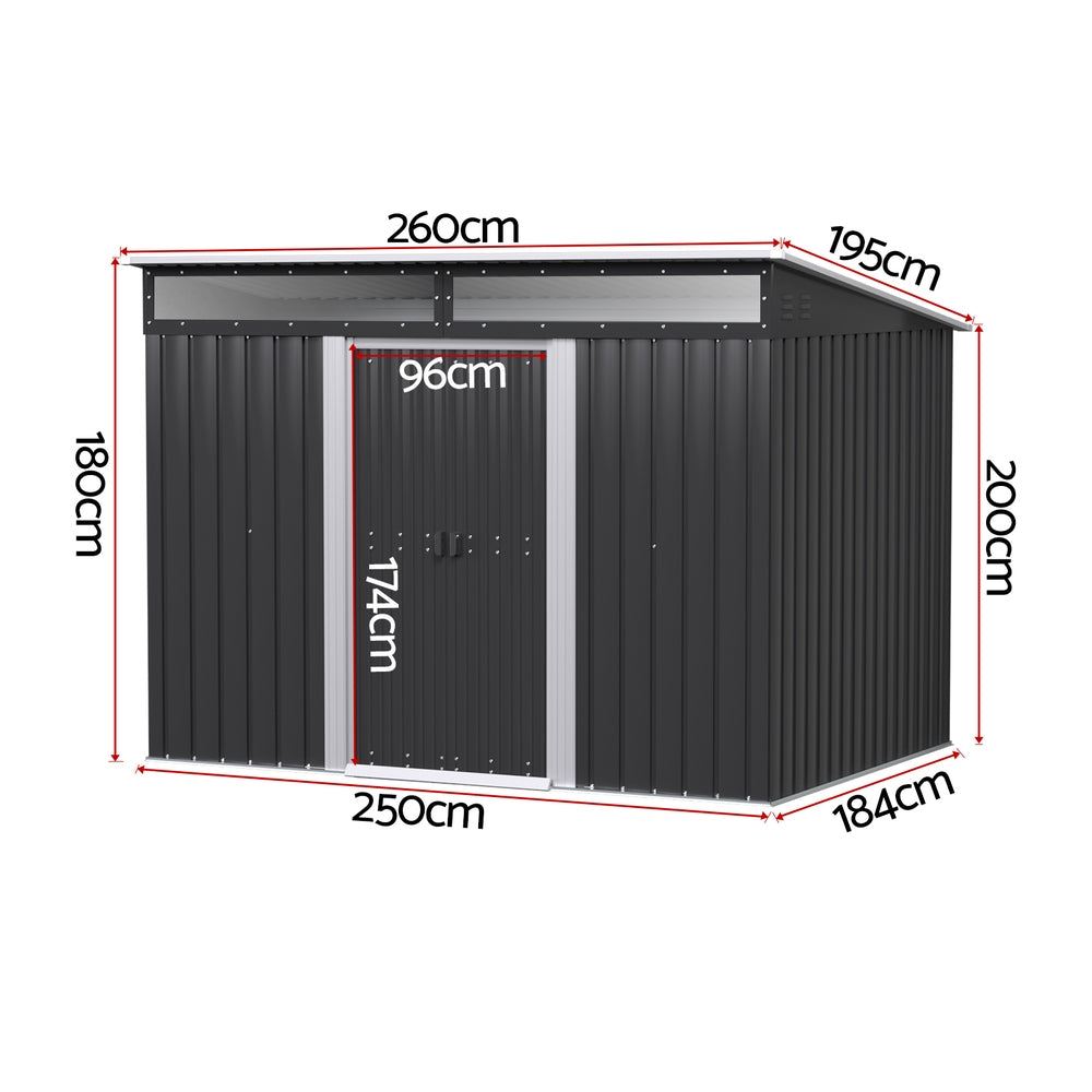 Sheds: Giantz Garden Shed Outdoor Storage 2.60x1.95M Tool Sheds Workshop House Shelter