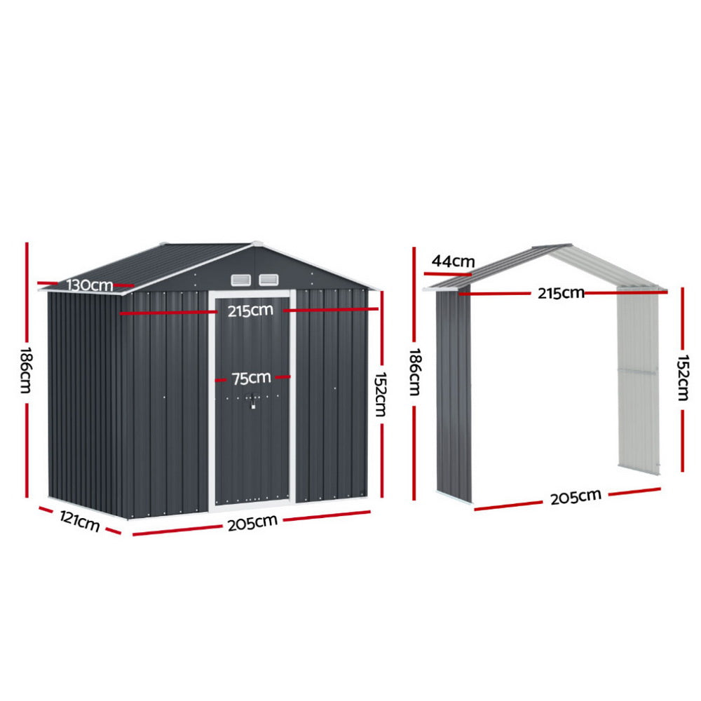 Sheds: Giantz Garden Shed Outdoor Storage 2.15x1.74M Tool Workshop House w/Extension Kit