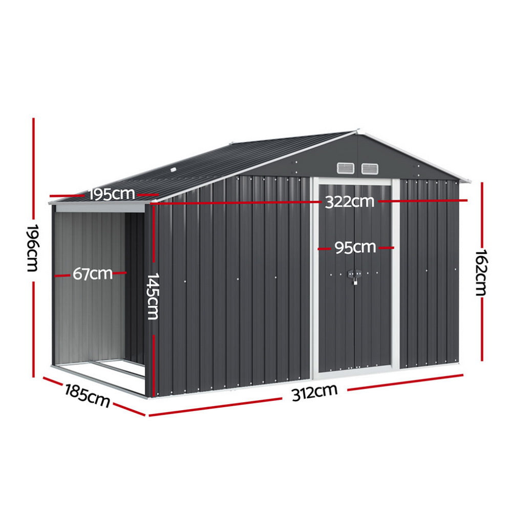 Sheds: Giantz Garden Shed 3.22x1.96M Outdoor Storage Tool Workshop House Shelter