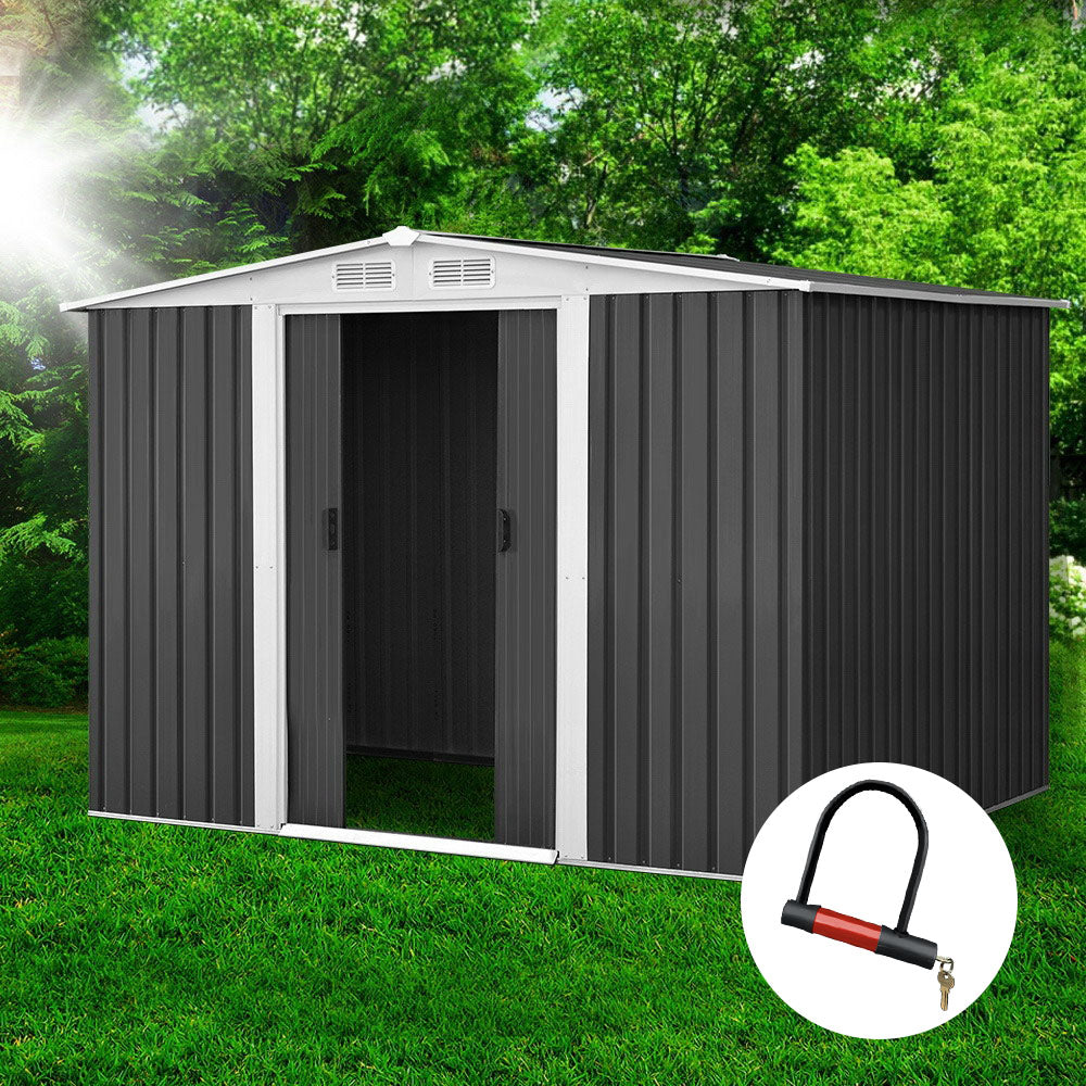 Sheds: Giantz Garden Shed 2.58x2.07M Sheds Outdoor Storage Workshop Metal Shelter Sliding Door
