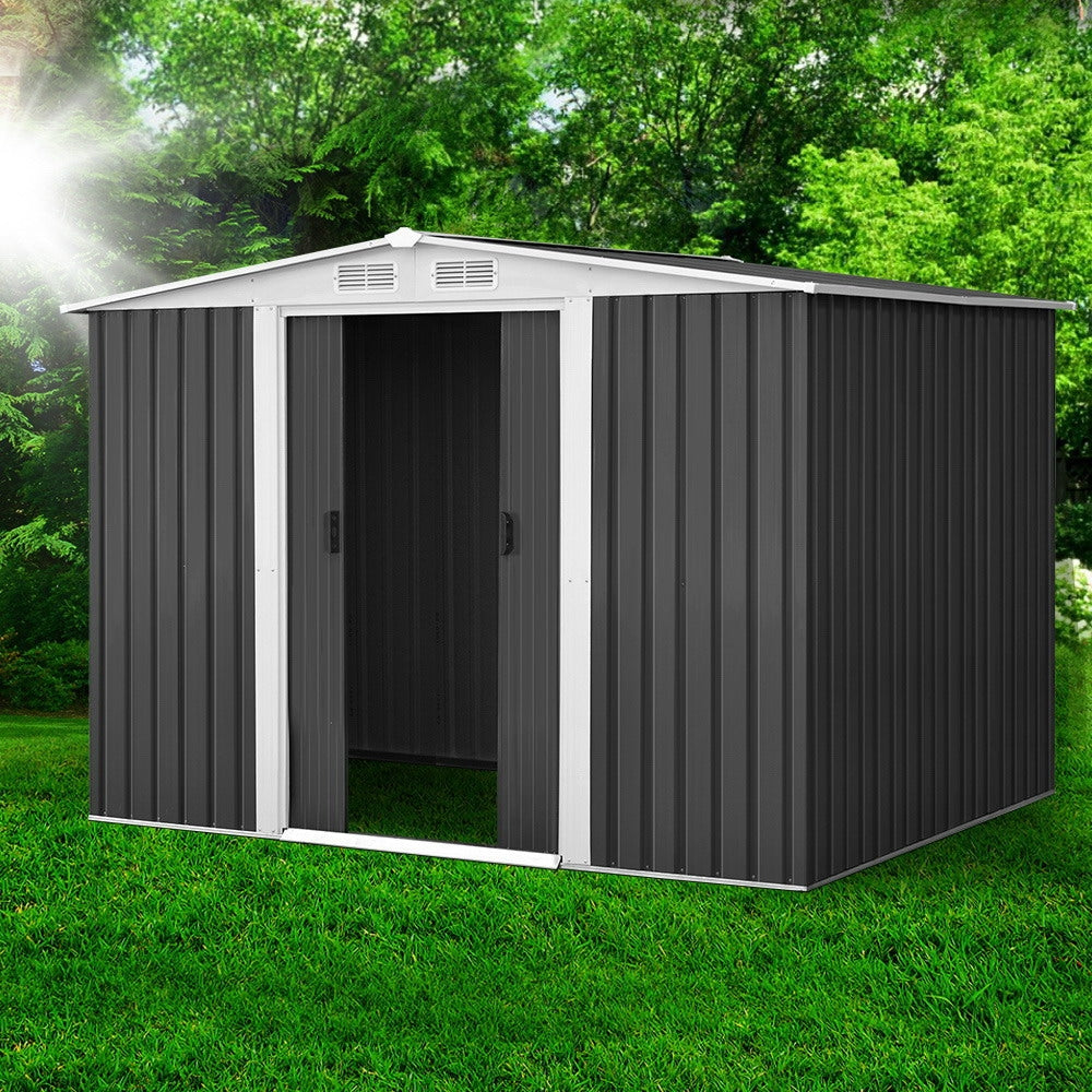 Sheds: Giantz Garden Shed 2.58x2.07M Sheds Outdoor Storage Workshop Metal Shelter Sliding Door
