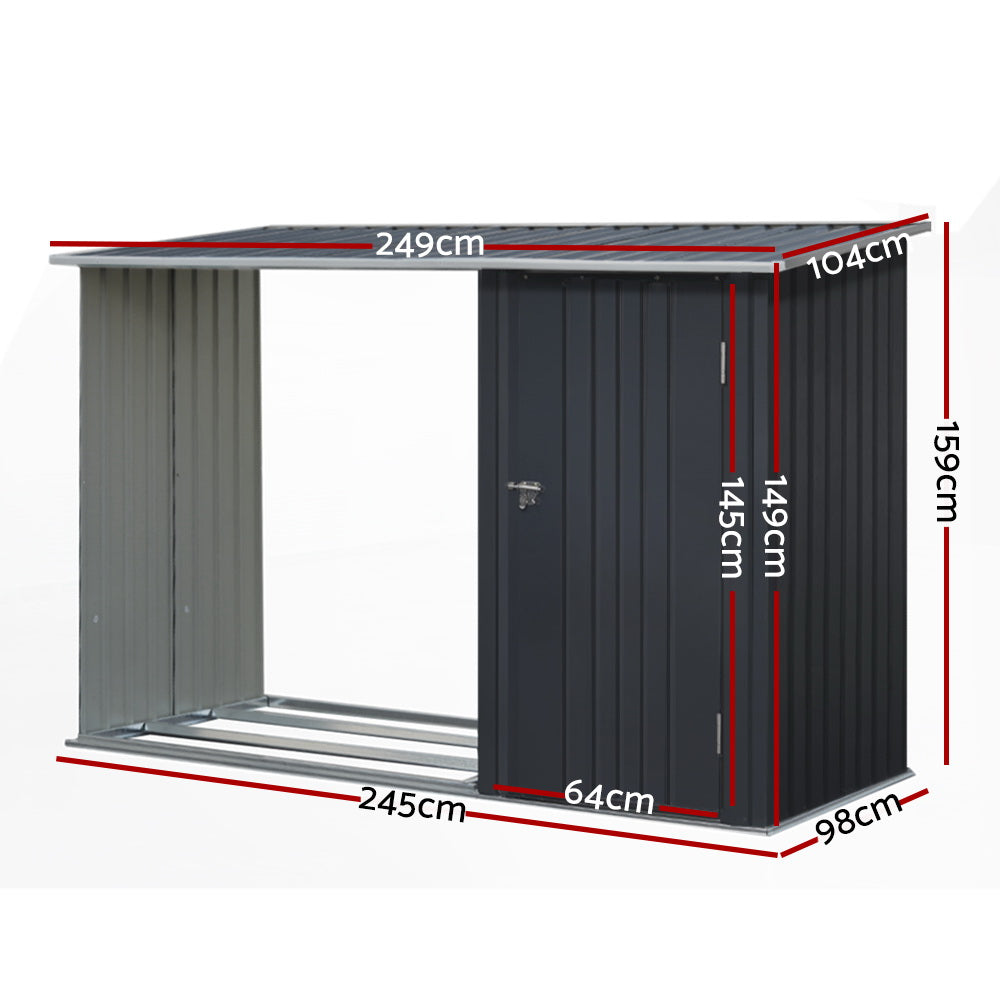 Sheds: Giantz Garden Shed 2.49x1.04M Sheds Outdoor Tool Storage Workshop House Steel 2 in 1