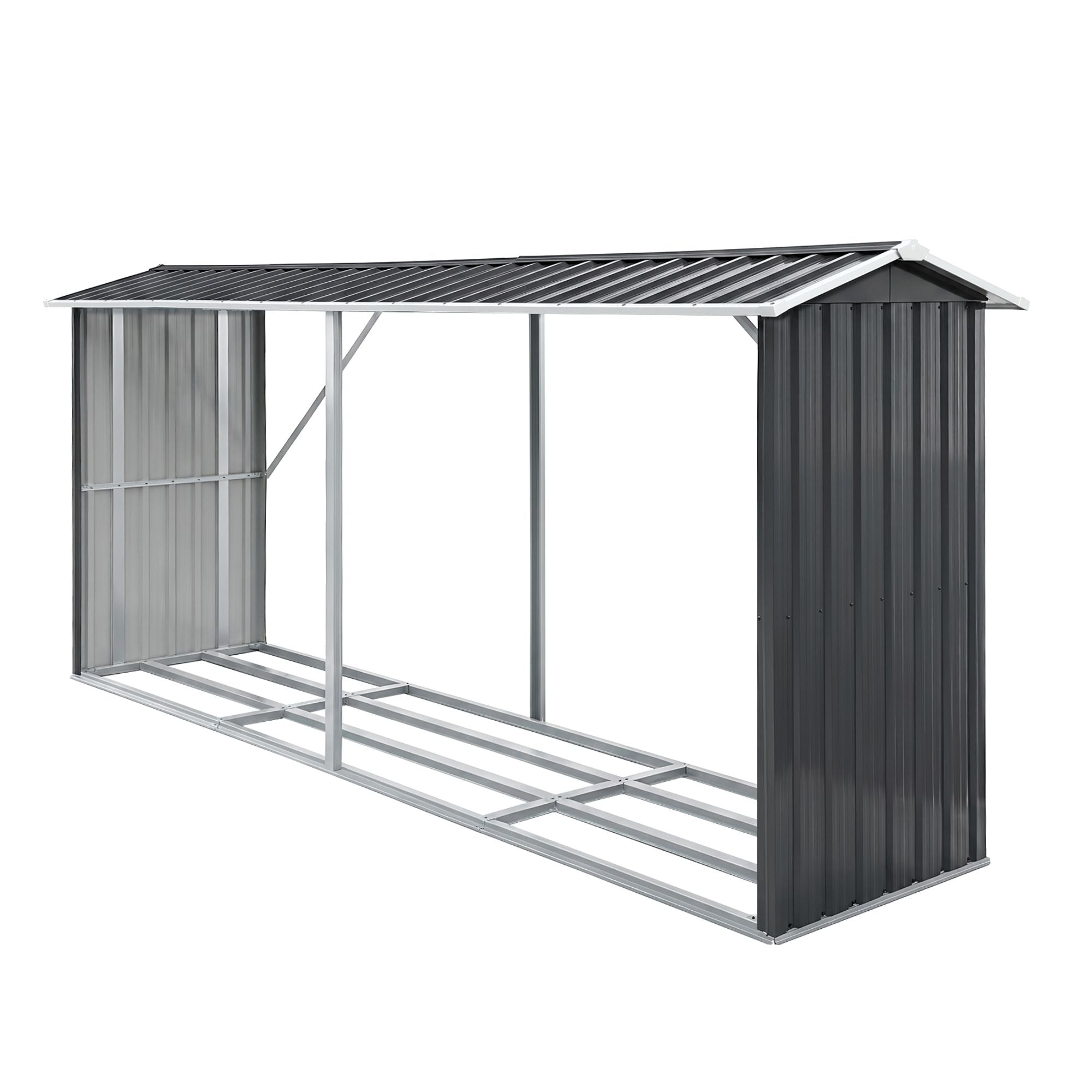 Giantz Firewood Storage Shed 334.5CM x 92CM Outdoor Log Rack Galvanised Steel Wood Holder