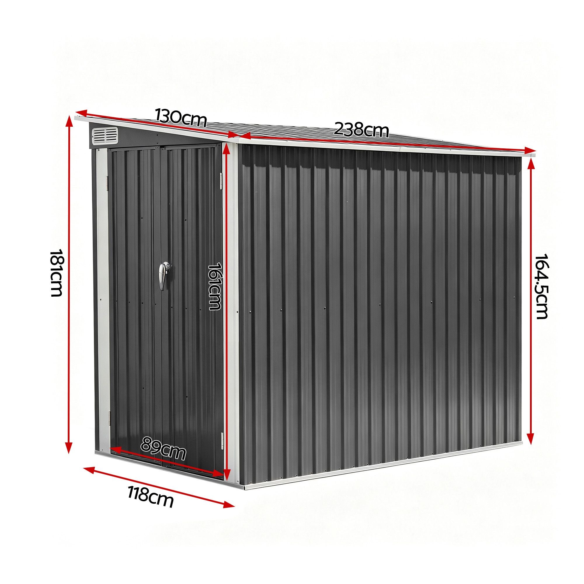 Giantz Garden Shed 118x238cm Lean To Bike Shelter Backyard Outdoor Storage