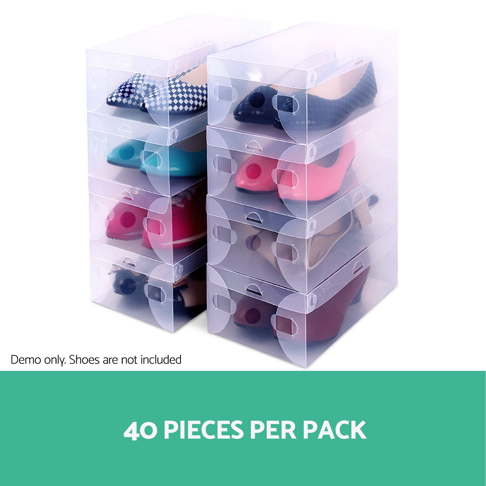 Storage Boxes: Artiss 40X Shoe Box Storage Clear Case Foldable Stackable