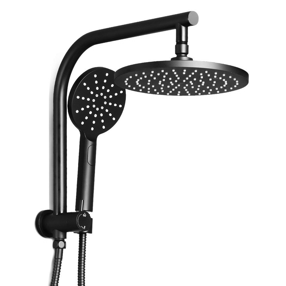 Shower Accessories: Cefito 9'' Rain Shower Head Set Handheld Round High Pressure Black