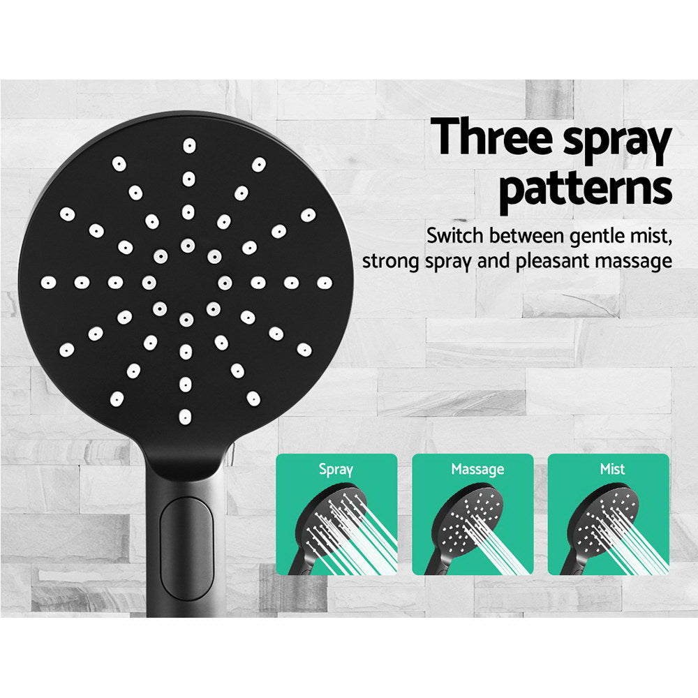 Shower Accessories: Cefito 9'' Rain Shower Head Set Handheld Round High Pressure Black