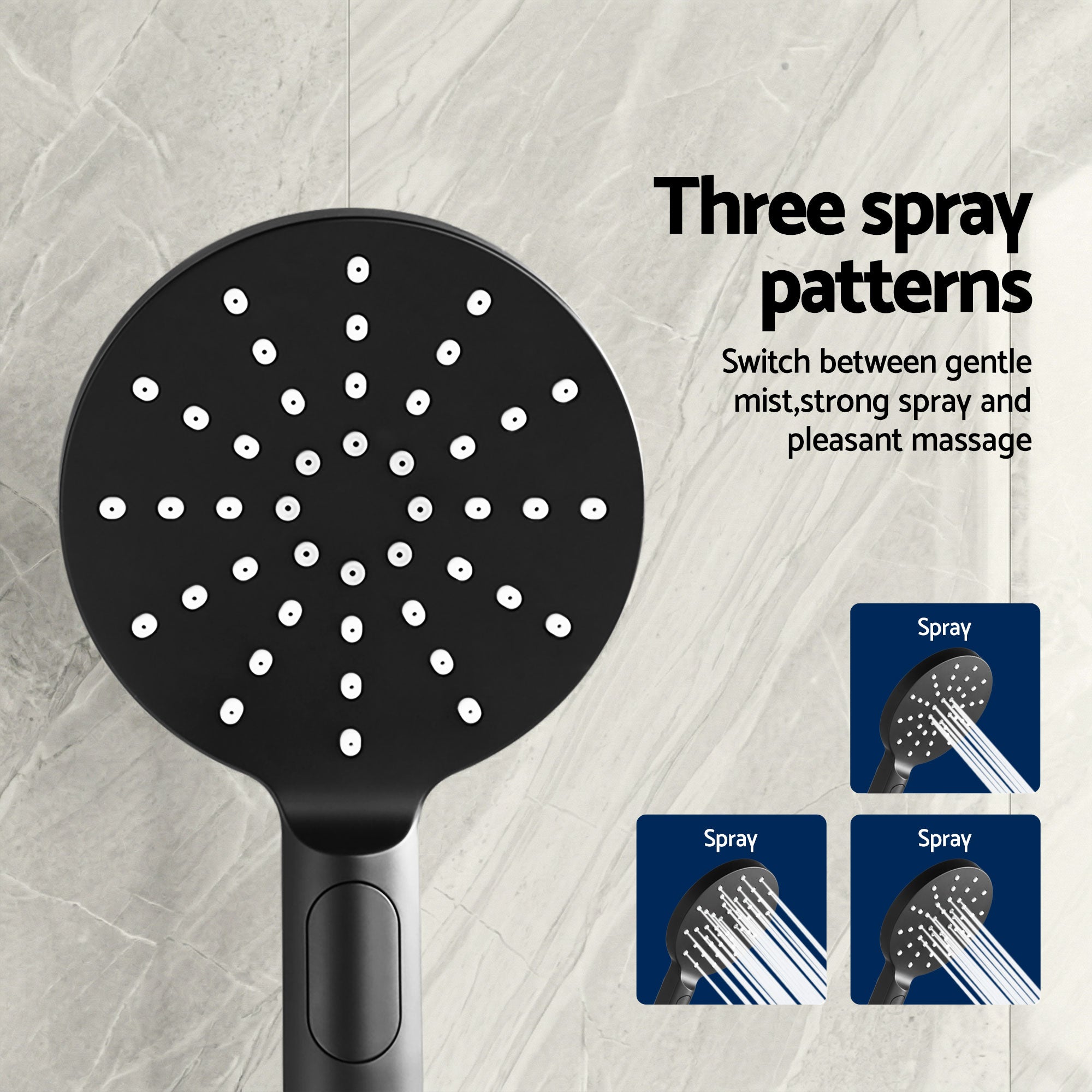 Cefito 9'' Rain Shower Head Set Handheld Round High Pressure Mixer Tap Chrome