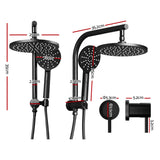 Cefito 9'' Rain Shower Head Set Handheld Round High Pressure Twins Tap Chrome