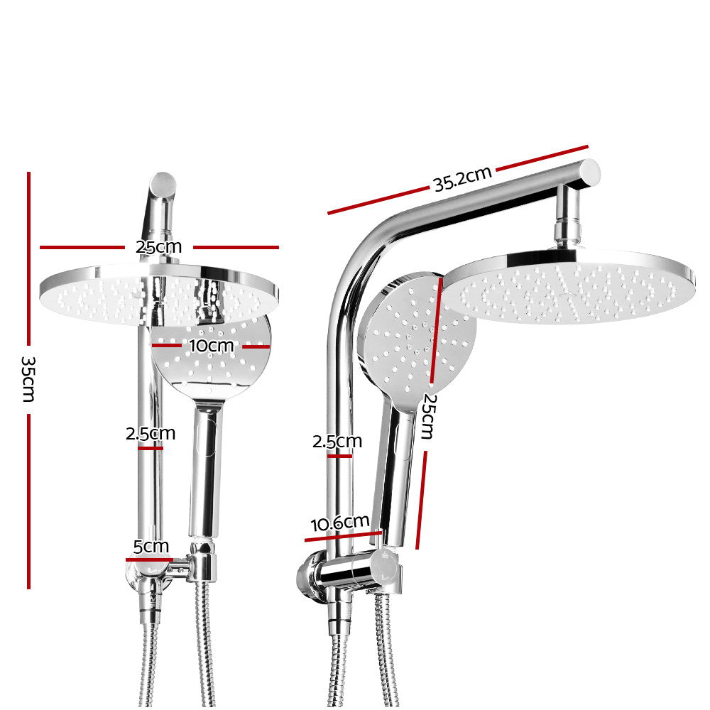 Shower Heads & Screens: Cefito 9'' Rain Shower Head Set Handheld Round High Pressure Chrome