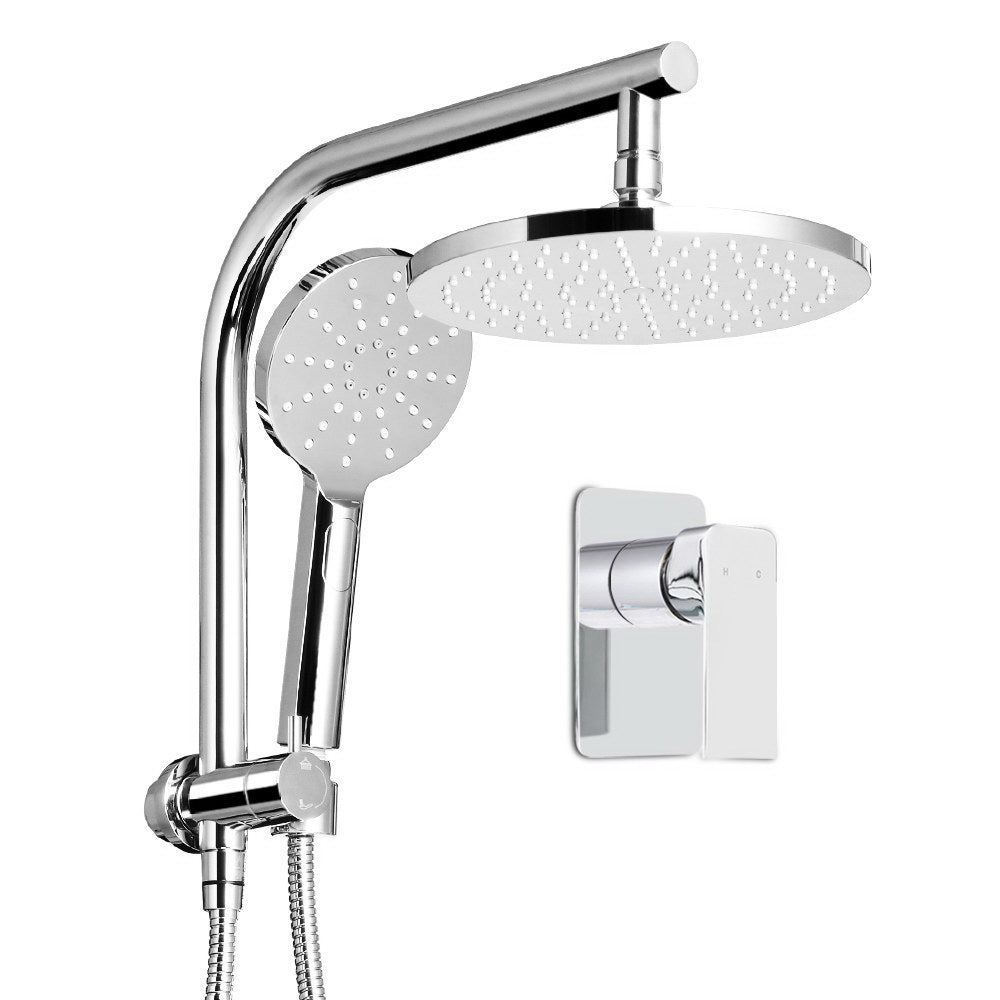 Shower Accessories: Cefito 9'' Rain Shower Head Set Handheld Round High Pressure Mixer Tap Chrome