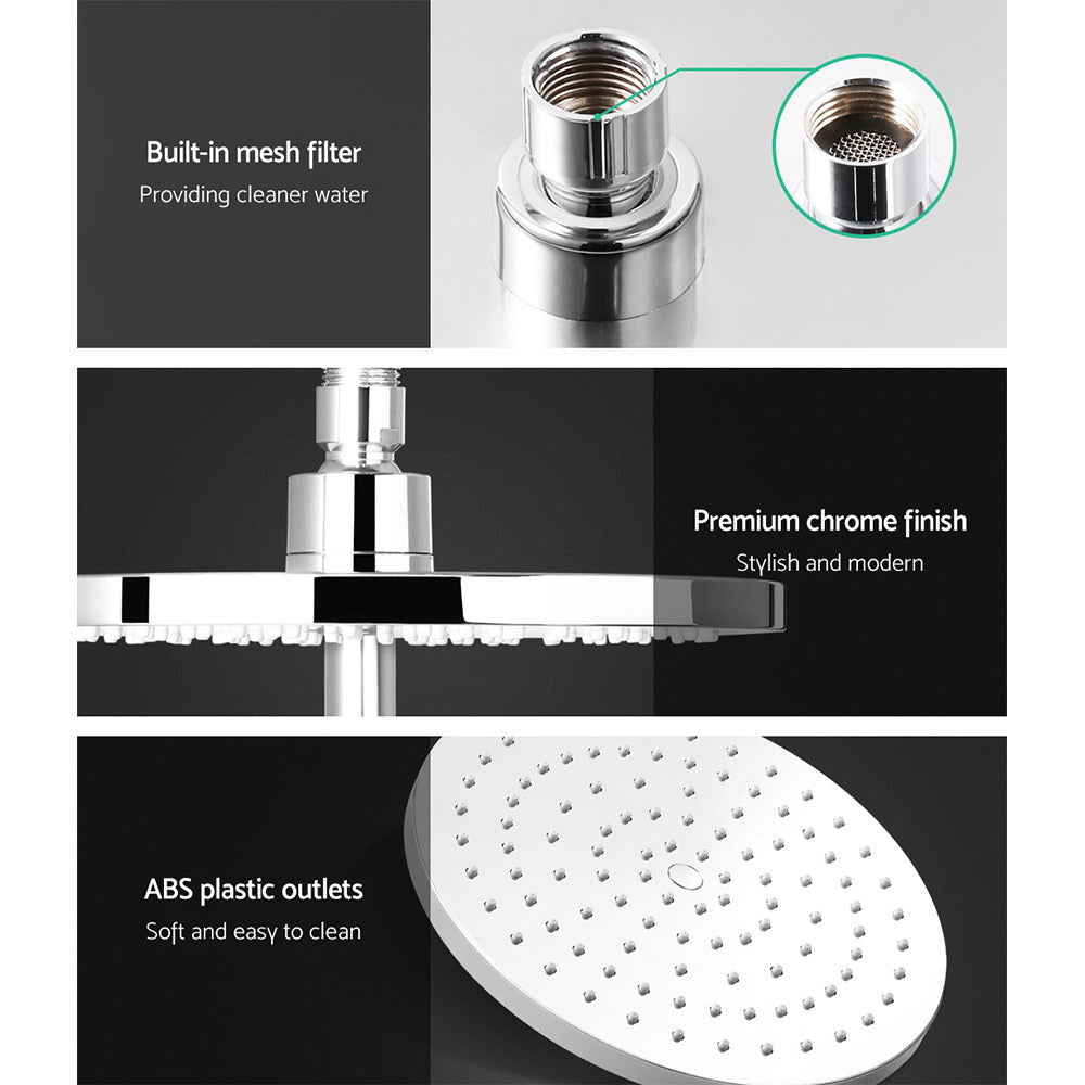 Shower Accessories: Cefito 9'' Rain Shower Head Set Handheld Round High Pressure Mixer Tap Chrome
