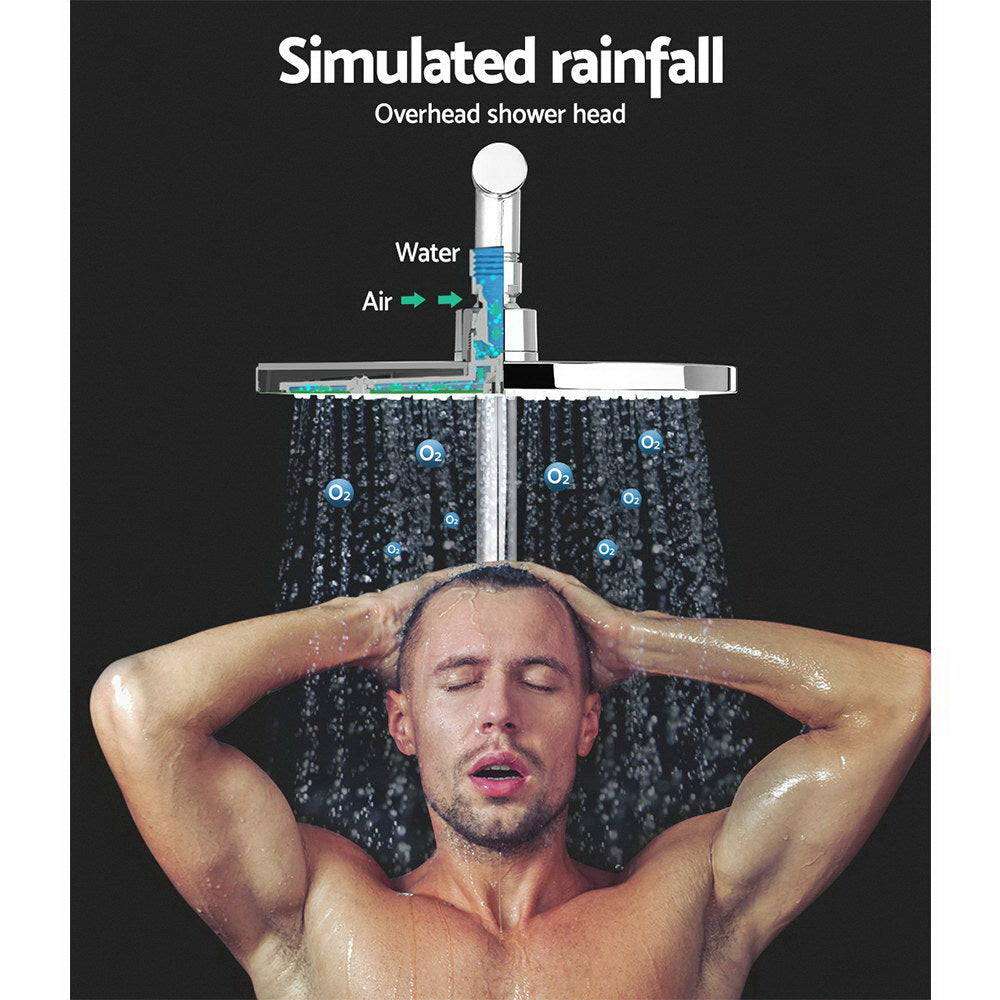 Shower Accessories: Cefito 9'' Rain Shower Head Set Handheld Round High Pressure Twins Tap Chome