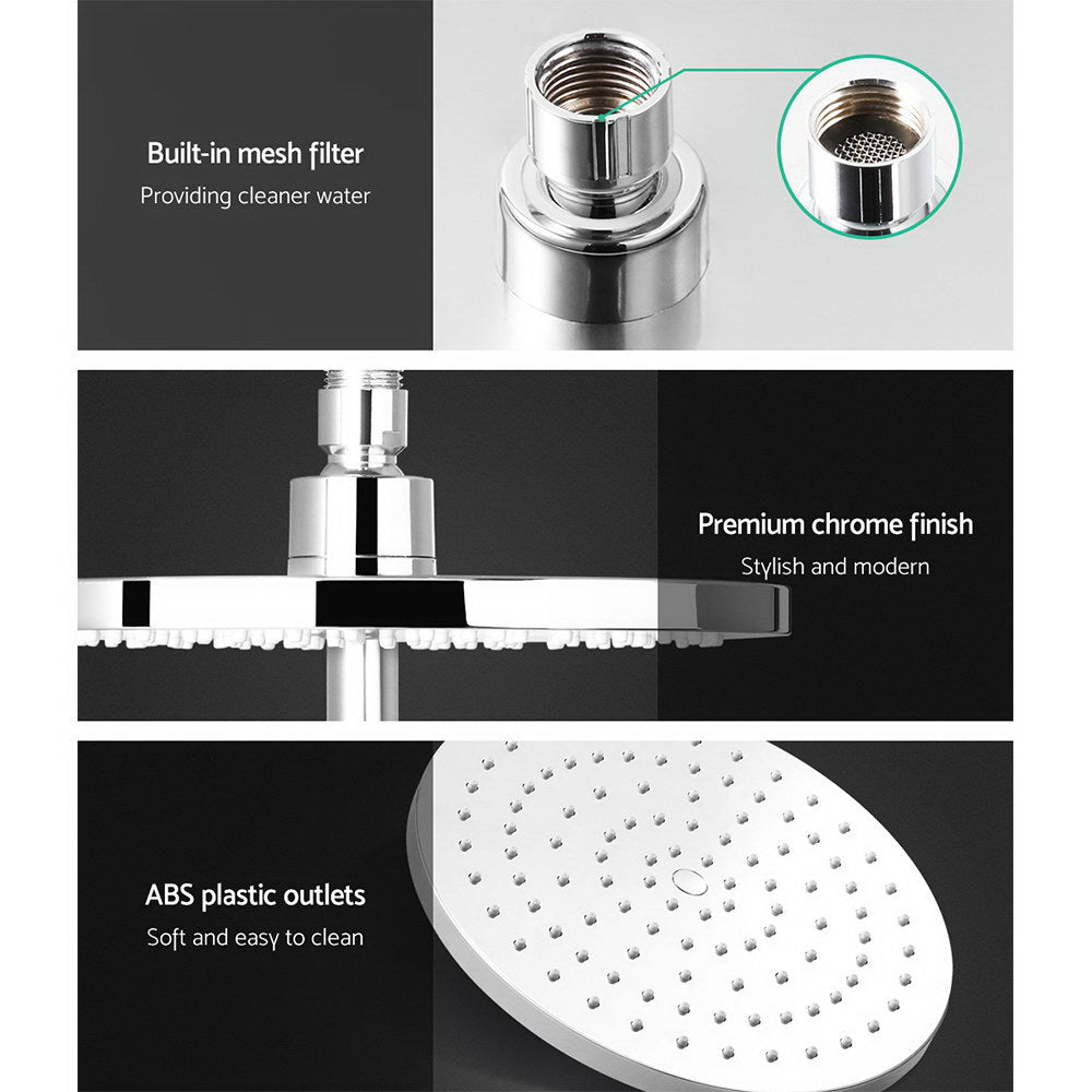 Shower Accessories: Cefito 9'' Rain Shower Head Set Handheld Round High Pressure Twins Tap Chome