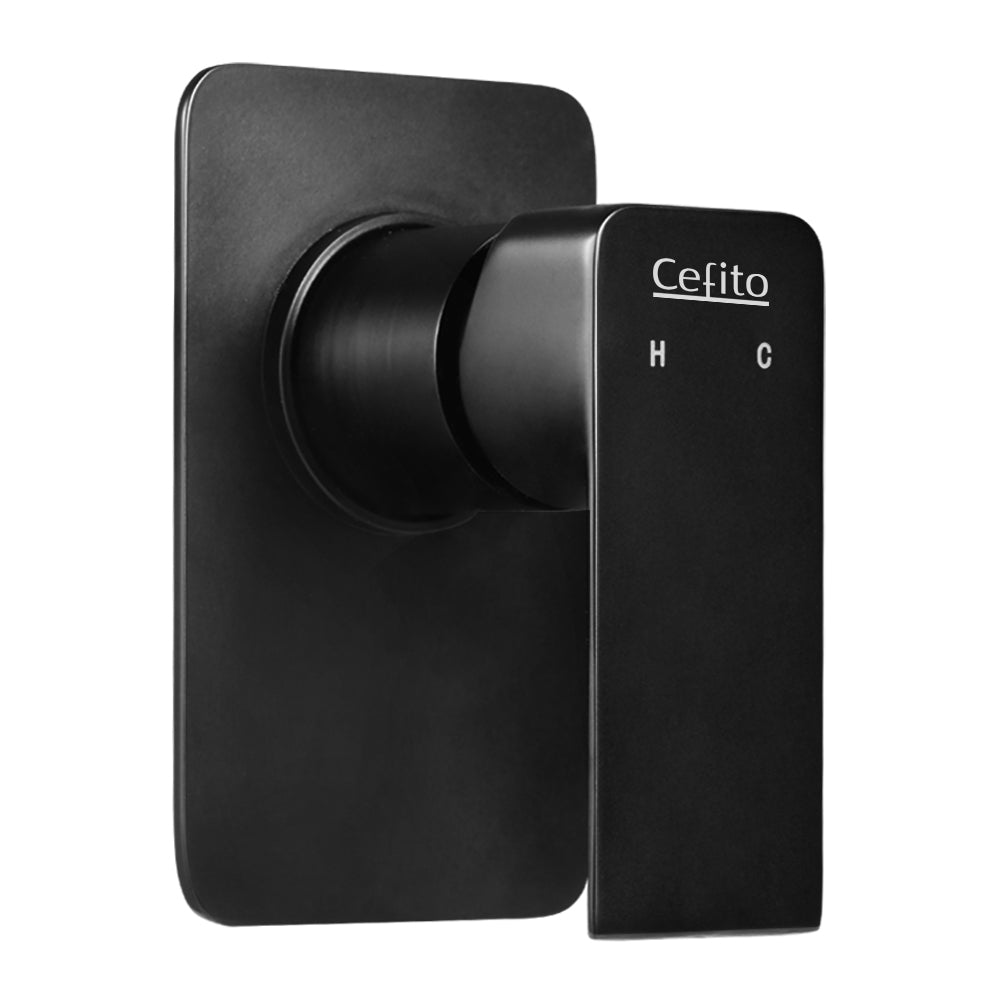 Shower Accessories: Cefito Shower Mixer Tap Wall Bath Taps Brass Hot Cold Basin Bathroom Black