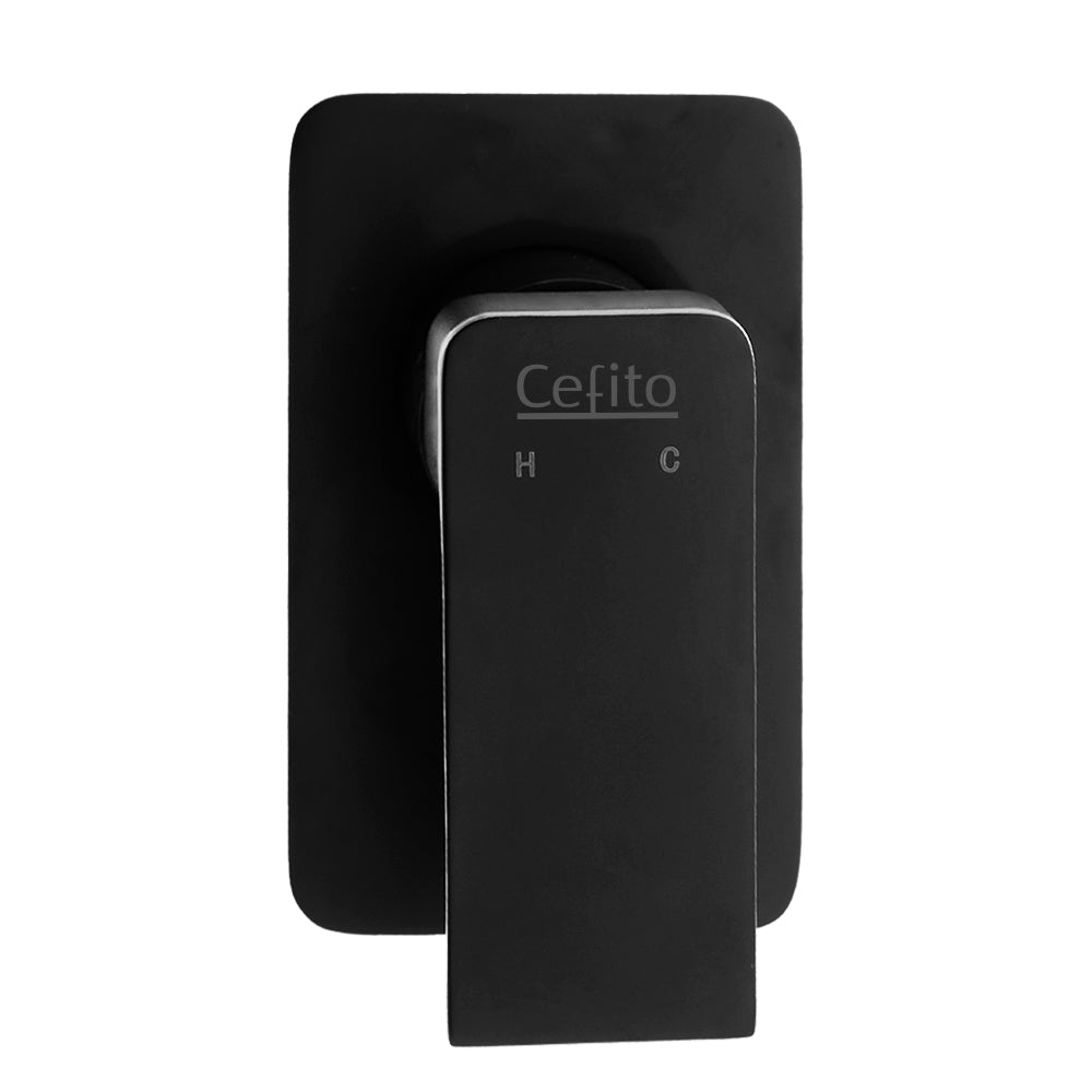 Shower Accessories: Cefito Shower Mixer Tap Wall Bath Taps Brass Hot Cold Basin Bathroom Black