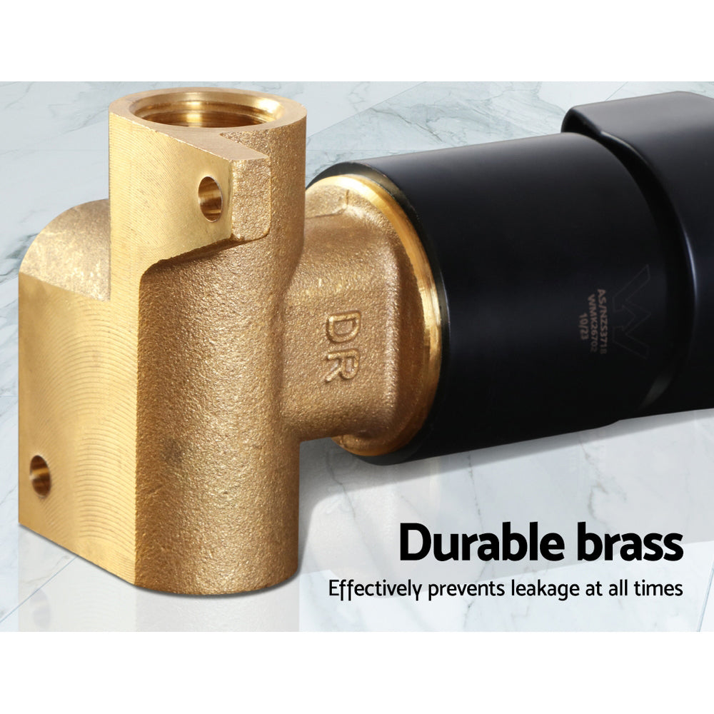 Shower Accessories: Cefito Shower Mixer Tap Wall Bath Taps Brass Hot Cold Basin Bathroom Black