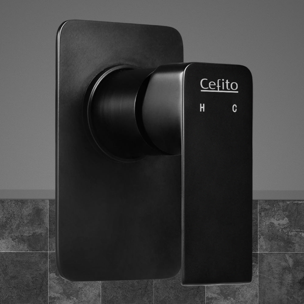 Shower Accessories: Cefito Shower Mixer Tap Wall Bath Taps Brass Hot Cold Basin Bathroom Black