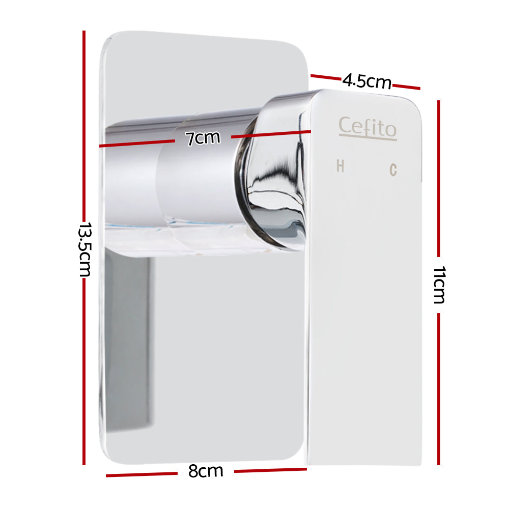 Shower Accessories: Cefito Shower Mixer Tap Wall Bath Taps Brass Hot Cold Basin Bathroom Chrome